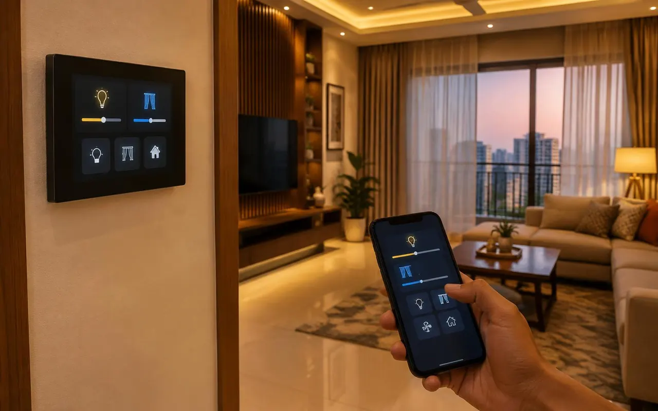 Smart home touch panel and phone app controlling lights