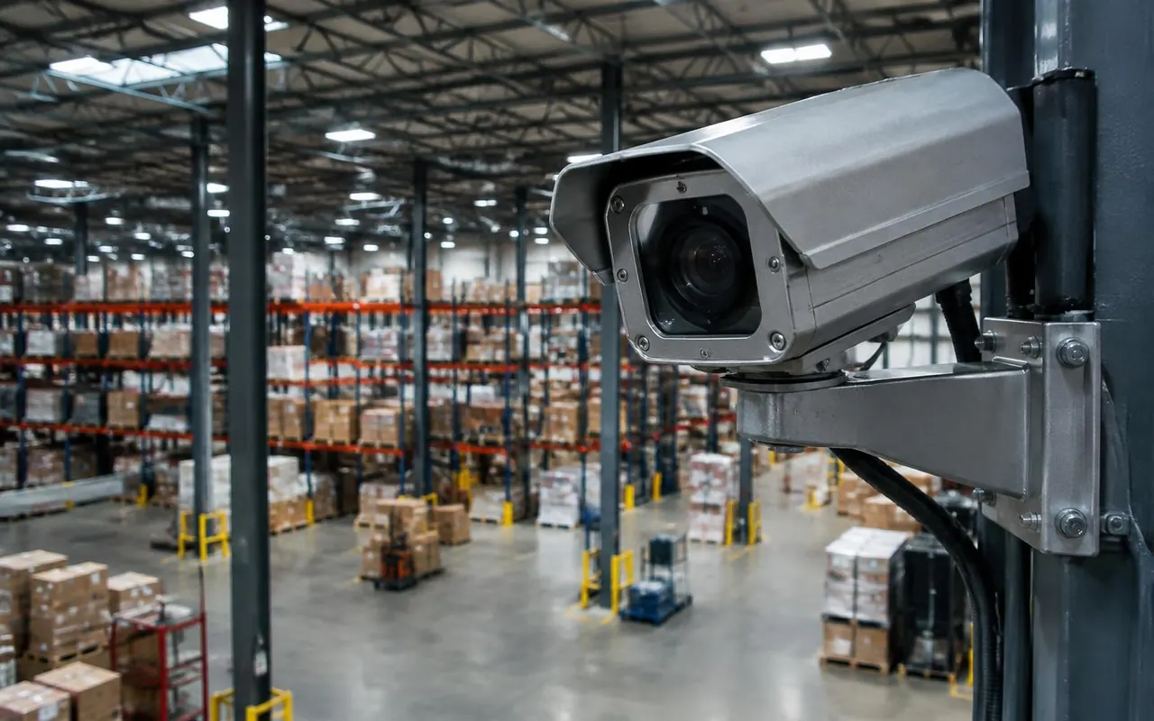 Industrial CCTV camera inside a warehouse, Hyderabad