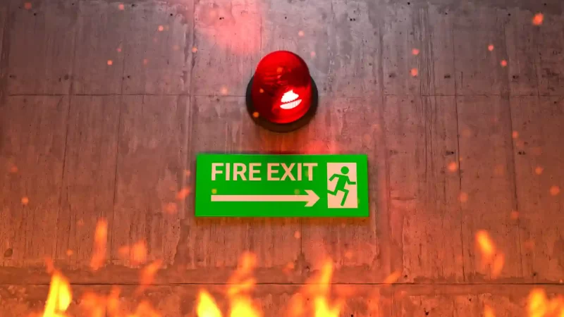 emergency-exit-sign-with-siren-light-direction-emergency-exit